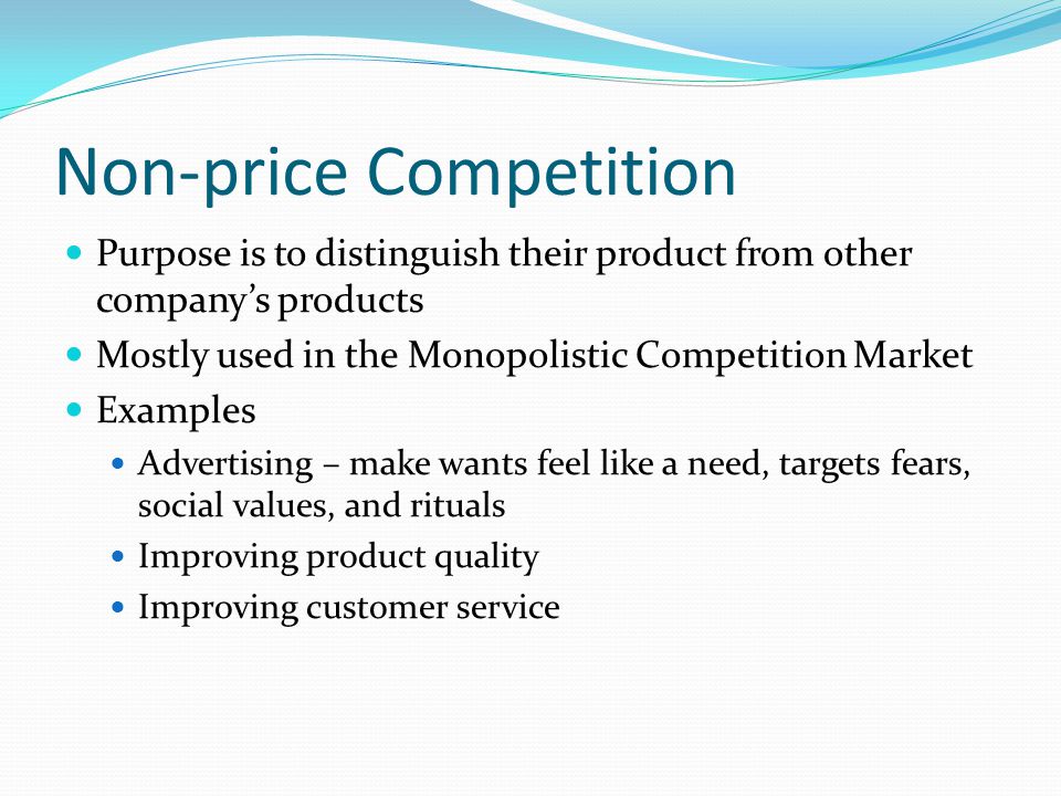 Non competitive market examples